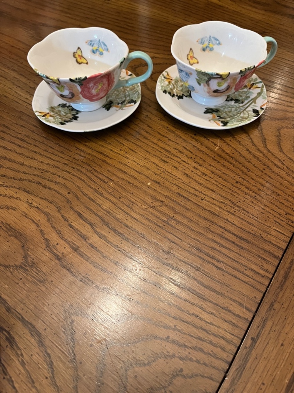 SHELLEY HESSE Anthropologie Watercolor Petals Cup & Saucer set